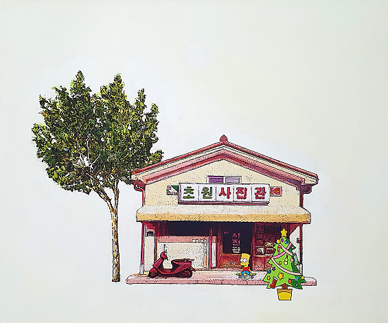 초원사진관 61x73cm acrylic on canvas 2023